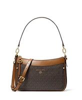 Michael Kors Logo Jet Set Charm Top Zip Pochette Shoulder Bag