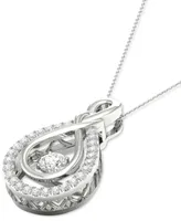 Twinkling Diamond Star Diamond Teardrop 18" Pendant Necklace (1/3 ct. t.w.) in 10k White Gold