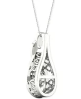 Twinkling Diamond Star Diamond Infinity Teardrop 18" Pendant Necklace (1/5 ct. t.w.) in 10k White Gold