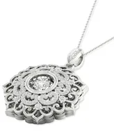 Twinkling Diamond Star Diamond Filigree 18" Pendant Necklace (1/3 ct. t.w.) in 10k White Gold