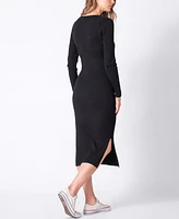 Seraphine Women's Ribbed Maternity Nursing Midi Dress