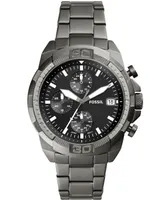 Fossil Men's Bronson Chronograph Gray Stainless Steel Bracelet Watch 44mm