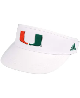 adidas Men's White Miami Hurricanes Sideline Coaches Aeroready High Visor