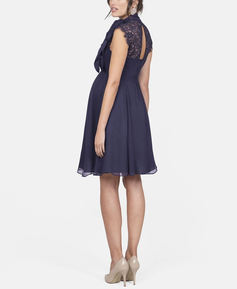 Seraphine Women's Maternity Nursing Dress with Neckline Tie