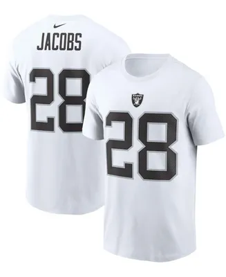 Men's Josh Jacobs White Las Vegas Raiders Name and Number T-shirt