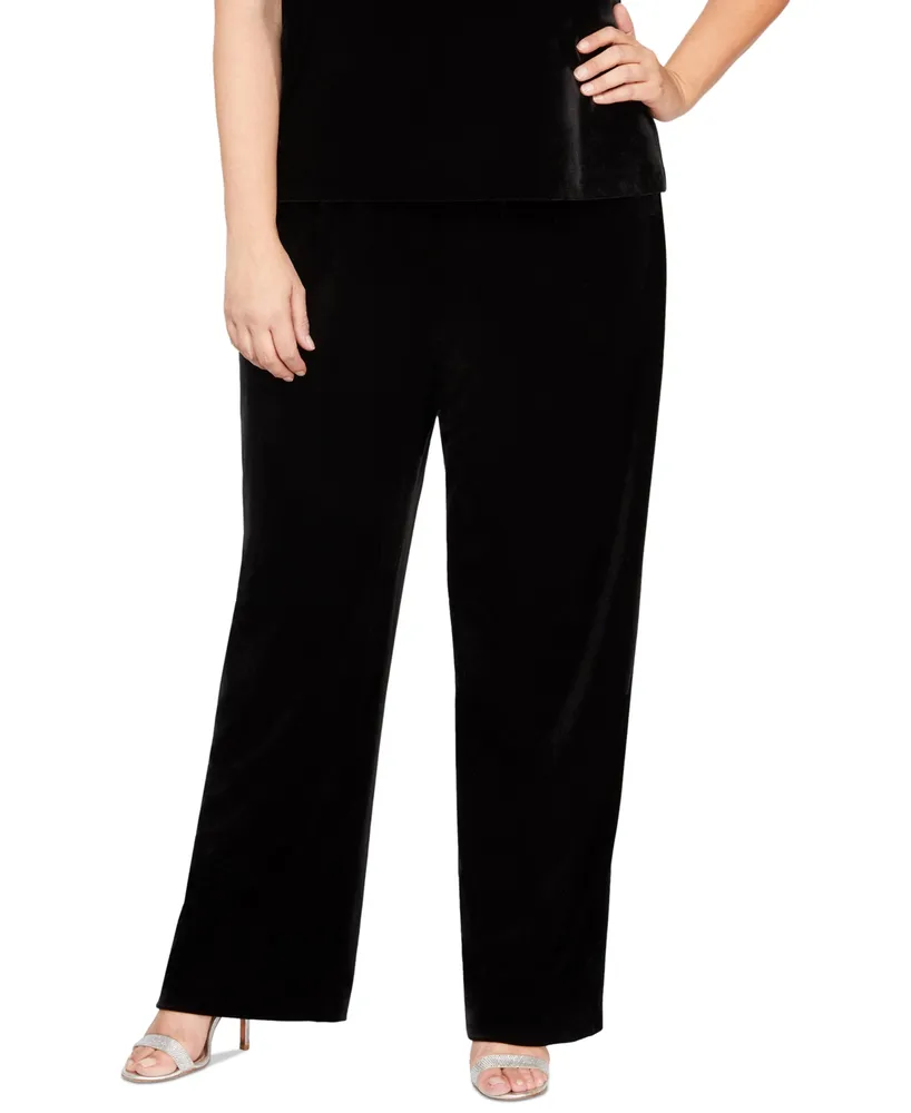 Plus Velvet High Waisted Flared Pants