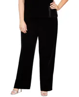 Alex Evenings Plus High-Rise Pull-On Velvet Pants