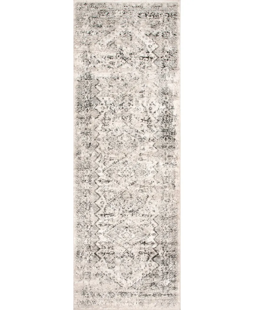 nuLoom Druzy CFDR05A 2'6" x 6' Runner Area Rug - Silver