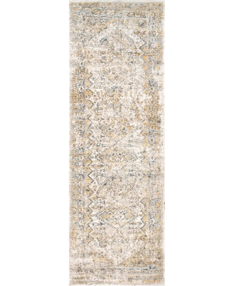 nuLoom Druzy CFDR05B 2'6" x 10' Runner Area Rug - Gold