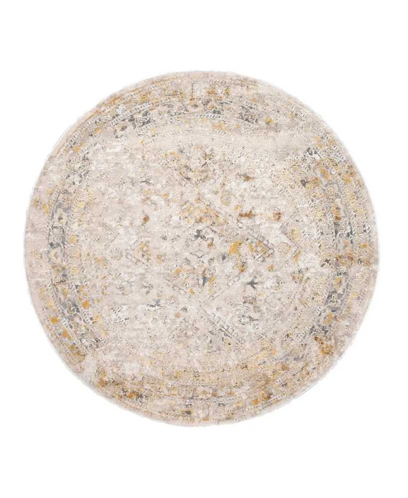 nuLoom Druzy CFDR05B 5' x 5' Round Area Rug - Gold