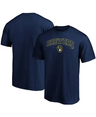 Men's Navy Milwaukee Brewers Team Logo Lockup T-shirt