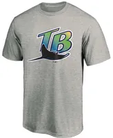 Men's Heathered Gray Tampa Bay Rays Cooperstown Collection Forbes Team T-shirt