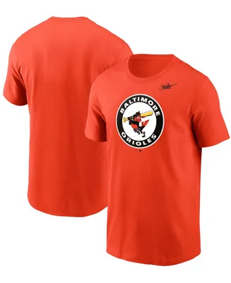 Men's Orange Baltimore Orioles Cooperstown Collection Logo T-shirt