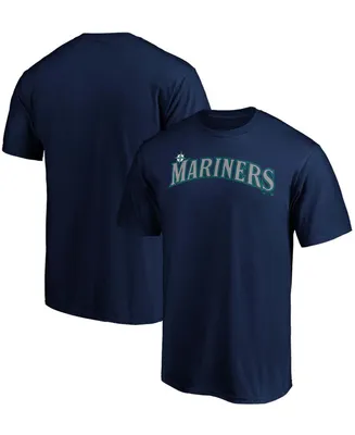 Men's Navy Seattle Mariners Official Wordmark T-shirt