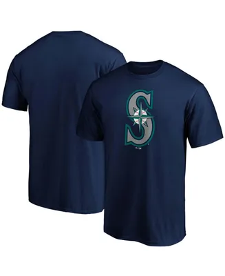 Men's Navy Seattle Mariners Official Logo T-shirt
