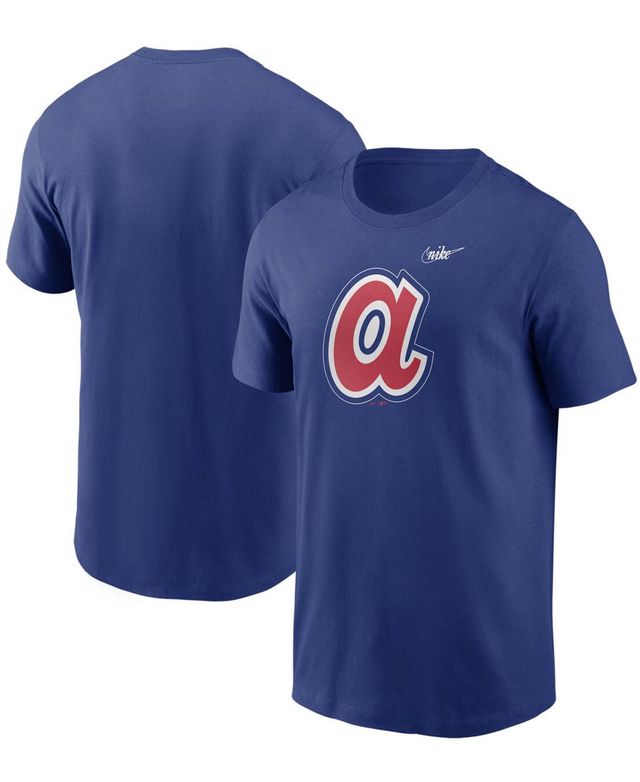 Men's Royal Atlanta Braves Cooperstown Collection Logo T-shirt