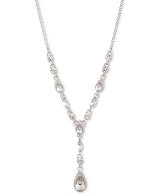 Givenchy Pear-Shape Crystal Lariat Necklace, 16" + 3" extender