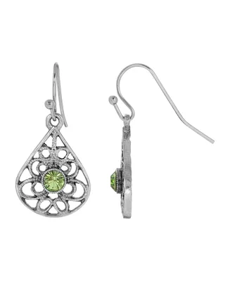 2028 Crystal Filigree Drop Earrings