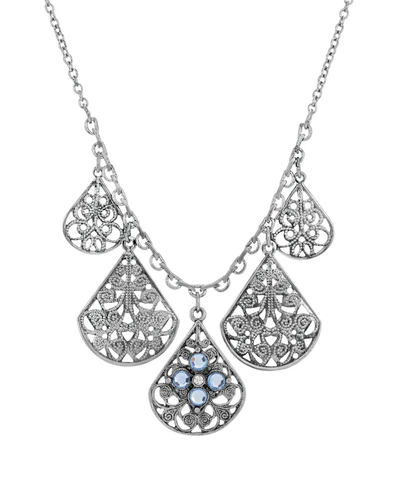 2028 Flower Multi Teardrop Necklace