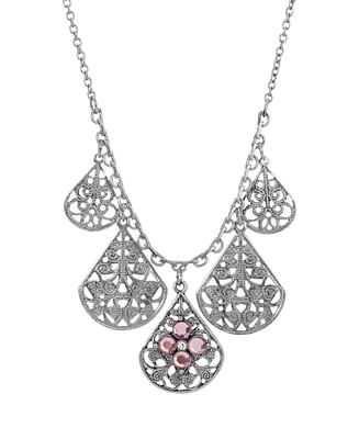 2028 Flower Multi Teardrop Necklace