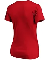 Women's Red Chicago Blackhawks Primary Logo V-Neck T-shirt