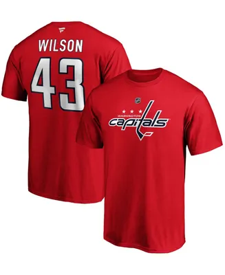 Men's Tom Wilson Red Washington Capitals Team Authentic Stack Name and Number T-shirt