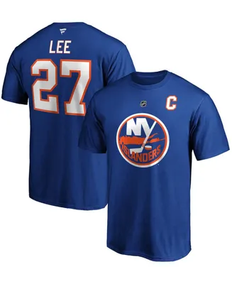 Men's Fanatics Anders Lee Royal New York Islanders Authentic Stack Name and Number T-shirt