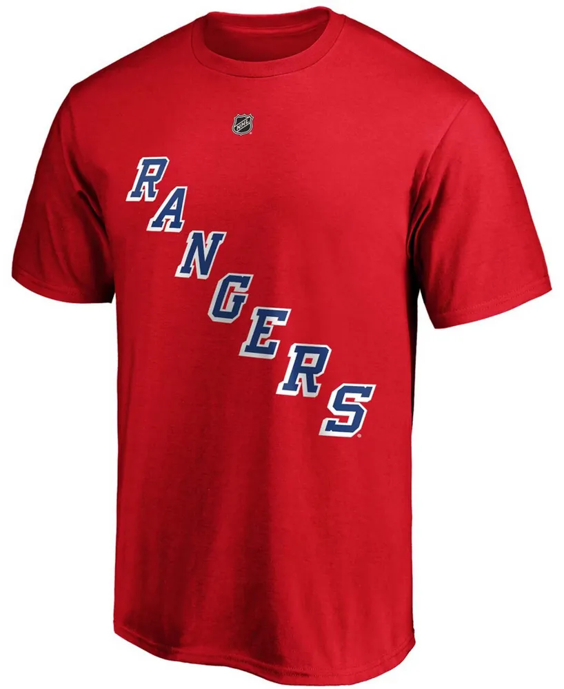 Men's Alexis Lafrenivre Red New York Rangers Authentic Stack Name and Number T-shirt