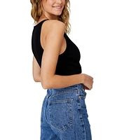 Cotton On Women's Seamless High-Neck Cropped Tank Top