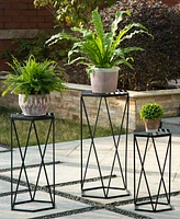 Glitzhome Modern Hexagon Plant Stand, Set of 3