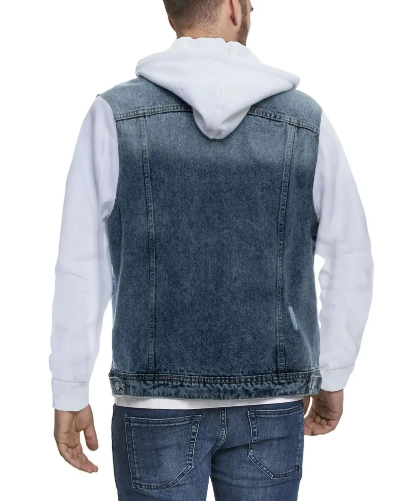 Men's Hooded Sweatshirt Denim Jacket