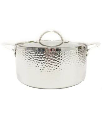 Hammered Tri-Ply 9.5" Covered Dutch Oven - Silver