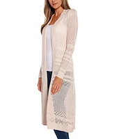 Belldini Pointelle-Stitch Duster Cardigan