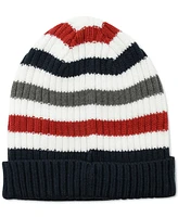 Tommy Hilfiger Men's Rib Knit Striped Fold-Up Cuff Hat