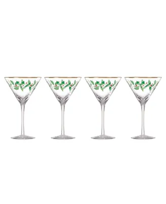 Holiday Decal Martini Glass, Set of 4