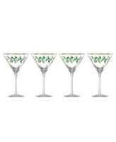 Holiday Decal Martini Glass, Set of 4