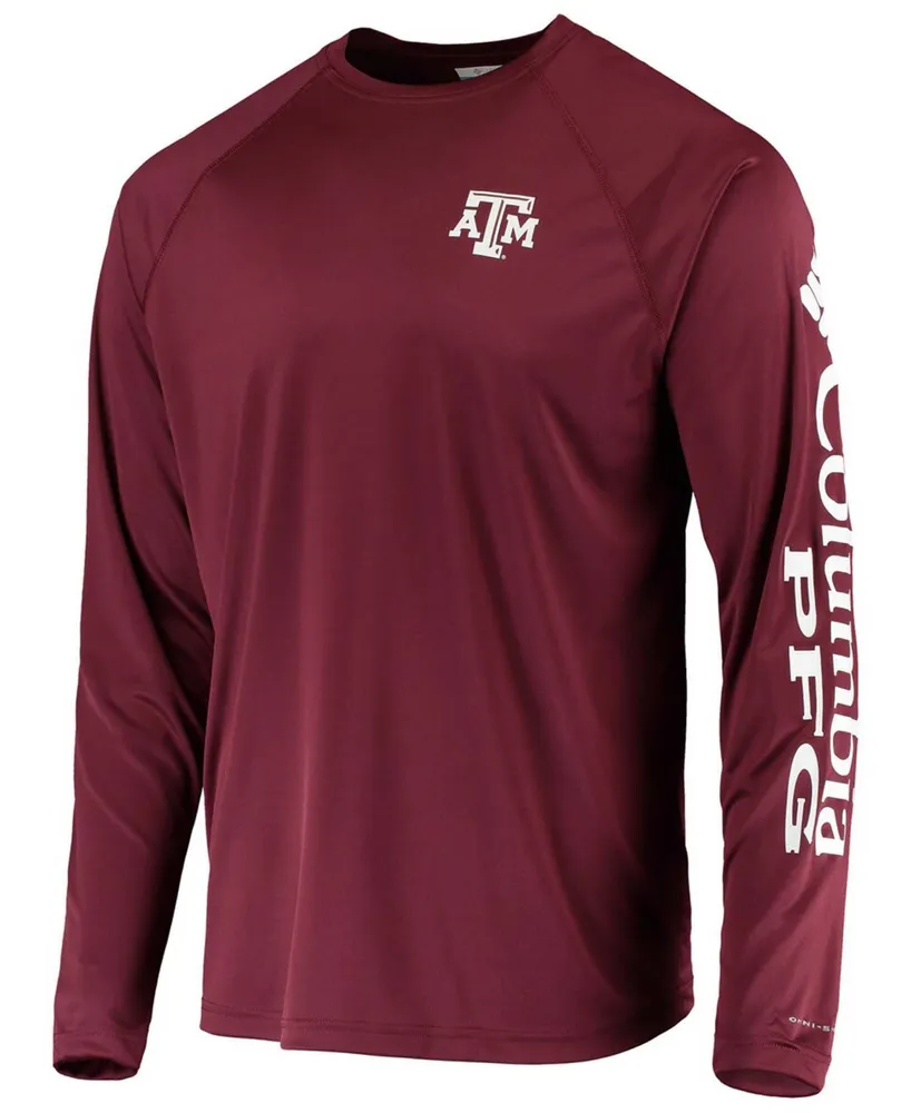 Men's Pfg Maroon Texas A M Aggies Terminal Tackle Omni-Shade Long Sleeve T-shirt