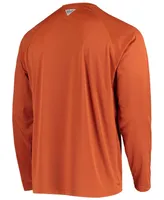 Men's Pfg Burnt Orange Texas Longhorns Terminal Tackle Omni-Shade Long Sleeve T-shirt