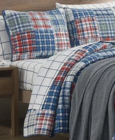 Nautica Raeford Blue Cotton Reversible Piece Quilt Set