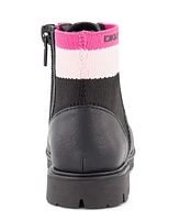 Dkny Toddler Girls Stassi Knit Moto Lace Up Combat Boots