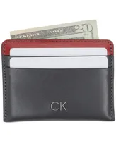 Calvin Klein Men's Delfin Leather Pop Color Rfid Card Case Wallet