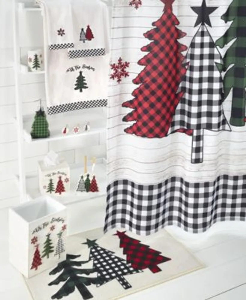 Avanti Tis The Season Holiday Plaid Resin Bath Accessories