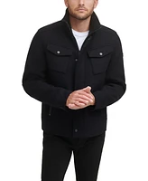 Kenneth Cole Men's Textured Wool Sherpa Inner Collar Jacket