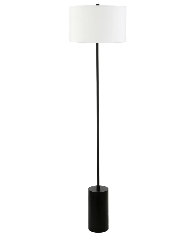 Hudson & Canal Moby Swing Arm Floor Lamp with Drum Shade - Gold