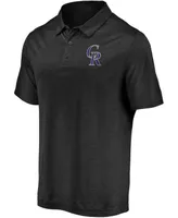 Men's Black Colorado Rockies Iconic Striated Primary Logo Polo