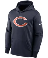 Men's Big and Tall Navy Chicago Bears Fan Gear Primary Logo Therma Performance Pullover Hoodie