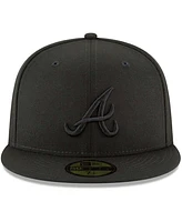 Men's Black Atlanta Braves Primary Logo Basic 59FIFTY Fitted Hat