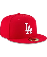 Men's Red Los Angeles Dodgers Fashion Color Basic 59FIFTY Fitted Hat