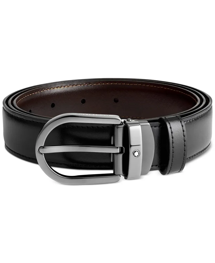 Montblanc Men's Horseshoe Reversible Leather Belt