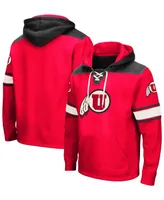 Men's Red Utah Utes 2.0 Lace-Up Logo Pullover Hoodie